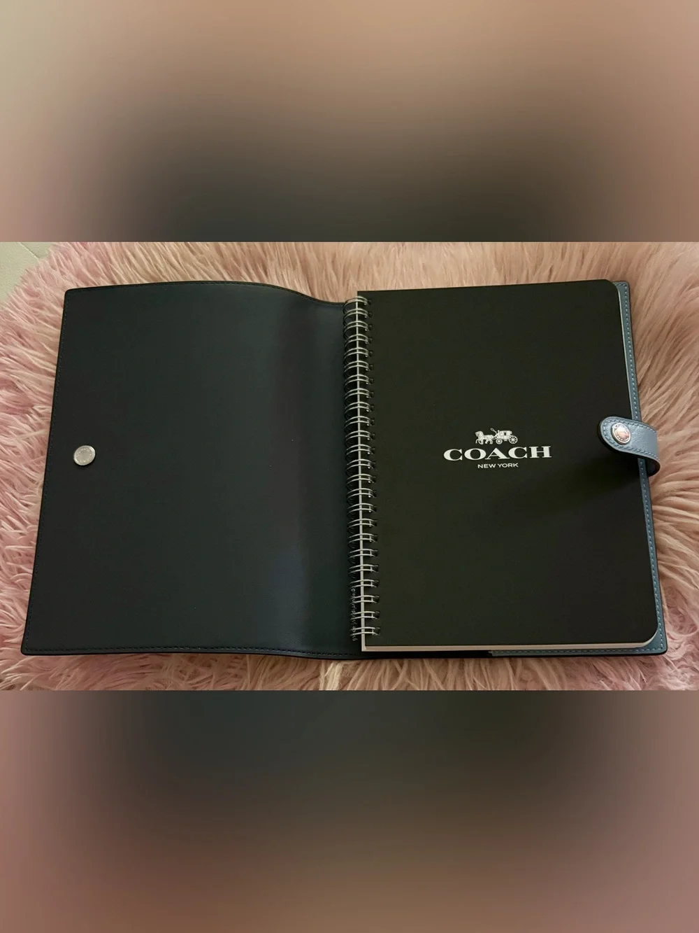 NEW Coach Cornflower Blue Smooth Leather Notebook Journal Diary Planner